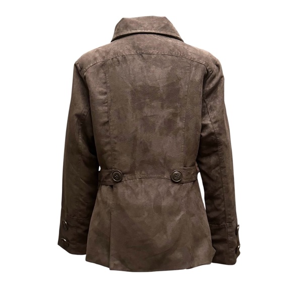 Luii Anthropologie soft faux suede double breasted lined jacket. Women's size L - Picture 3 of 15